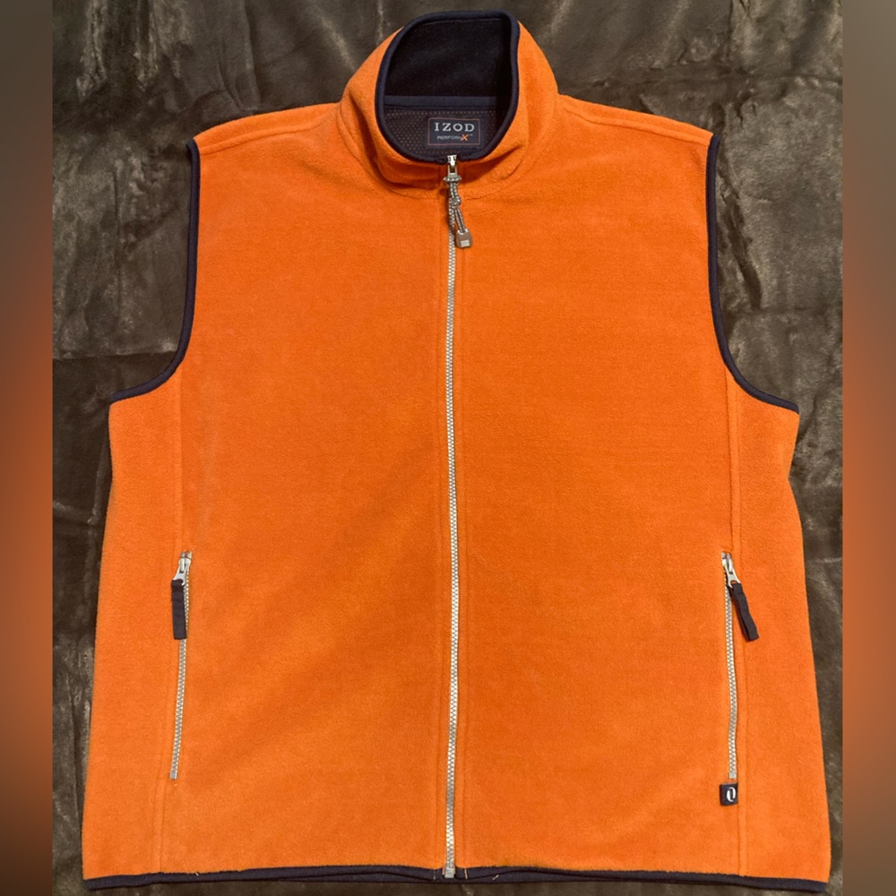 IZOD PerformX Performance Fleece Shell Vest Outerwear Gorpcore Bungee Toggle Zip